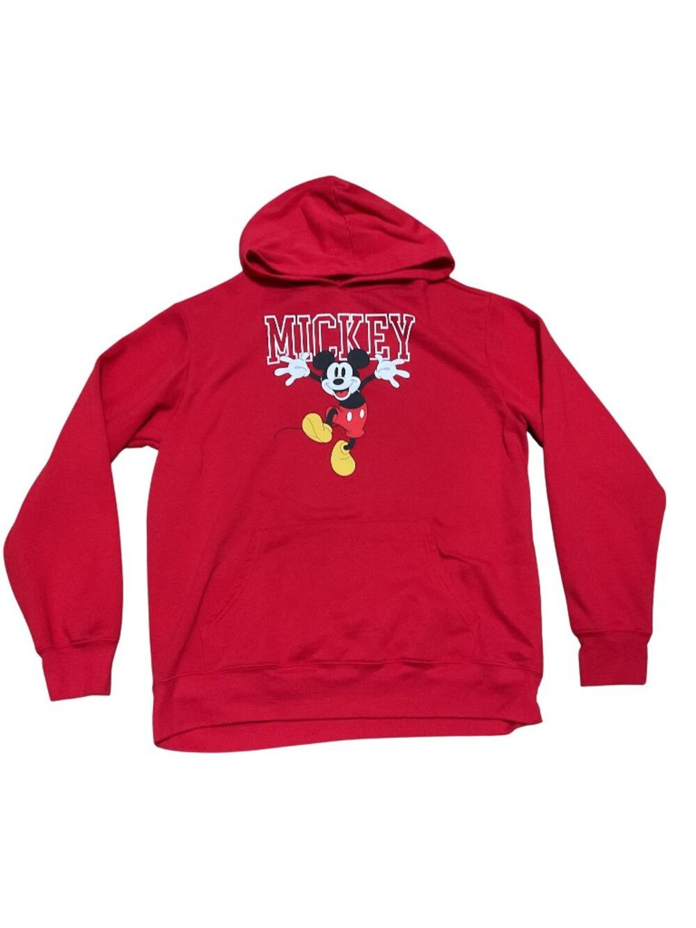 Disney Mickey and Friends Hoodie Sz M Red Graphic Print Cotton Blend Unisex